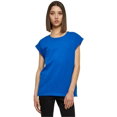 Afbeelding van Urban Classics Curvy Ladies Extended Shoulder TEE Tshirt basic, Dames, Maat: XS, Bright blue