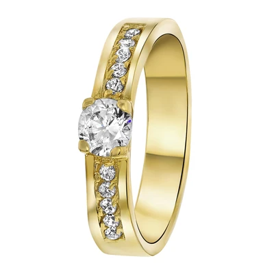 Afbeelding van Lucardi Ring &#039;Florence&#039; goud / zilver