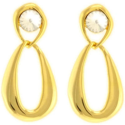 Afbeelding van Behave Oorbellen goud kleur hangers 4cm