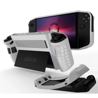 Afbeelding van GIOPUEY Hoesje voor Lenovo Legion Go, zachte TPU bumper beschermhoes antislip gemakkelijk vast te houden Go Cover Wit