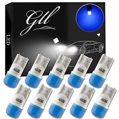 Afbeelding van GLL 10pcs T10 LED Lampen 501 W5W met 2835 3SMD 80 Lumen 6500K Blauw