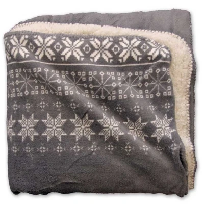 Afbeelding van Unique Living Snowflake plaid 130x160cm grijs