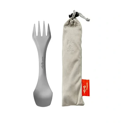 Afbeelding van TiTo Titanium Spork 2 in 1 lichtgewicht lepelvork portabale flatware voor outdoor camping, reizen, wandelen en picknicks gebruiksvoorwerp (2 1)