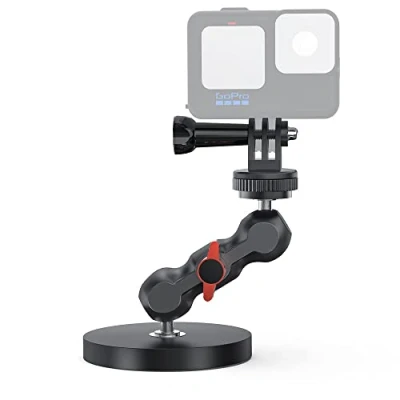 Afbeelding van SUREWO magnetische cameramontage met mini universele kop, houder basisstandaard 1/4&quot; 20 draad compatibel GoPro Hero 12 11 10 9 8 7 6 5 Zwart, D JI Osmo Action 4/3, AkASO en meer