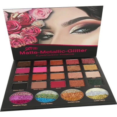 Afbeelding van Saffron Matte Metallic Glitter Oogschaduw Palette