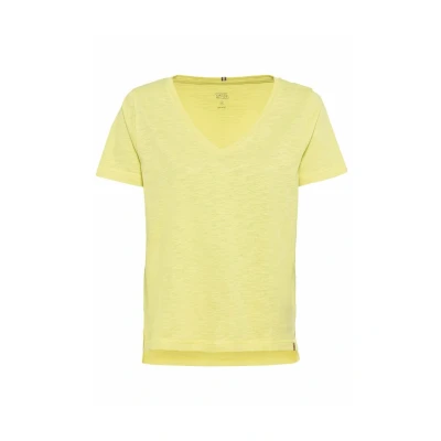 Afbeelding van camel active Vneck Tshirt basic, Dames, Maat: Large, Limoncello