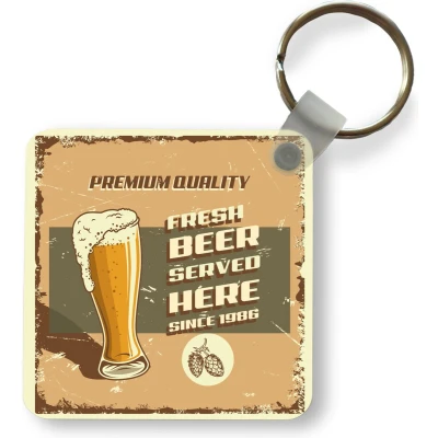 Afbeelding van Sleutelhanger Uitdeelcadeautjes Mancave Bier Schuim Vintage Plastic Vaderdag cadeau Geschenk Cadeautje voor hem Tip Mannen