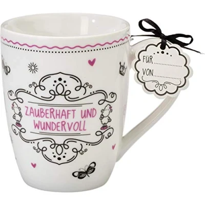 Afbeelding van Sheepworld Mok met spreuk betoverend en prachtig koffiemok, porselein, 30 cl lievelingsmok, cadeau, voor haar, vriendin 59261