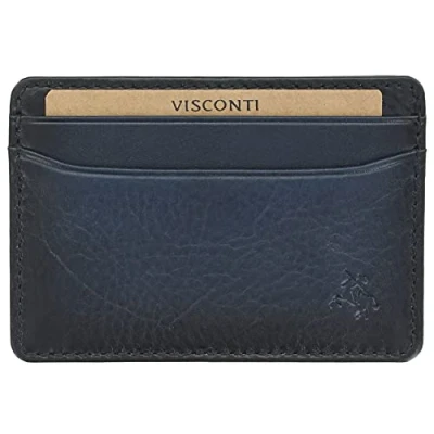 Afbeelding van VISCONTI Atelier Collection Evan Lederen Creditcardhouder RFID blokkering AT54, Gepolijst Blauw, Eén maat, Klassiek