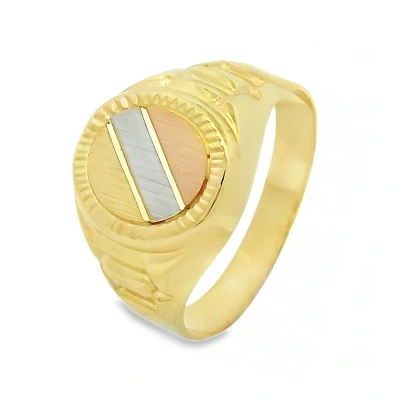 Afbeelding van Juwelier Zwartevalk 14 karaat gouden tricolor ring 170543
