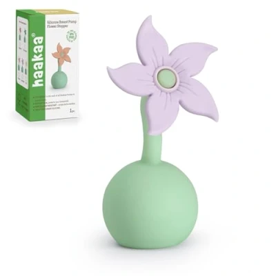 Afbeelding van haakaa Handmatige borstkolf bloemenstop (lavendel) gemaakt van premium siliconen, BPA vrij, compatibel met alle borstkolven