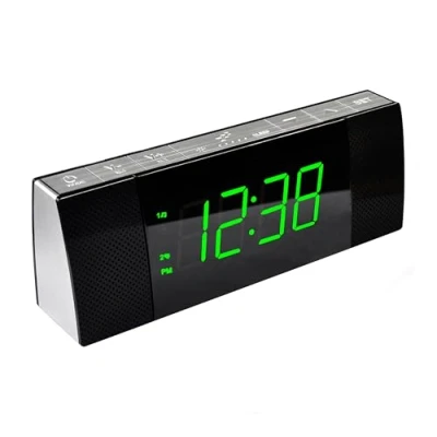 Afbeelding van Wekkerradio naast het bed met Bluetooth luidspreker, dimbaar jadegroen LED display, FM radio slaaptimer, dubbel alarm AAN/UIT drukknop, snooze, 12/24 uur iTOMA CKS503U