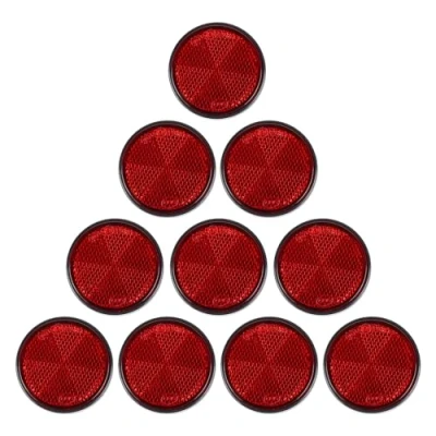 Afbeelding van Yinaolan set van 10 ronde zelfklevende rode reflectoren, E9 goedgekeurd voor verkeersveiligheid, achterreflectoren aanhangwagen, caravan, vrachtwagen, vrachtwagen of landbouwmachines