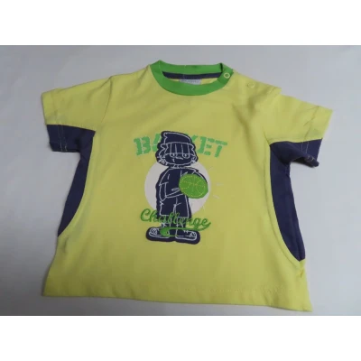 Afbeelding van T shirt Korte mouwen Jongens Geel , paars groen Basket 9 maand 74