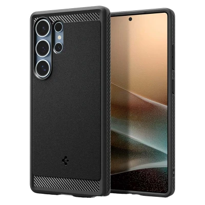 Afbeelding van Spigen Hoesje Geschikt voor Samsung Galaxy S25 Ultra Siliconen Rugged Armor Magsafe zwart