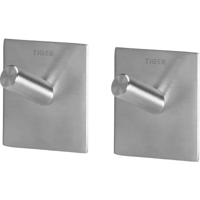 Afbeelding van Tiger Square Handdoekhaak (2 stuks) Zonder boren Handdoekhaakjes 3M tape RVS geborsteld