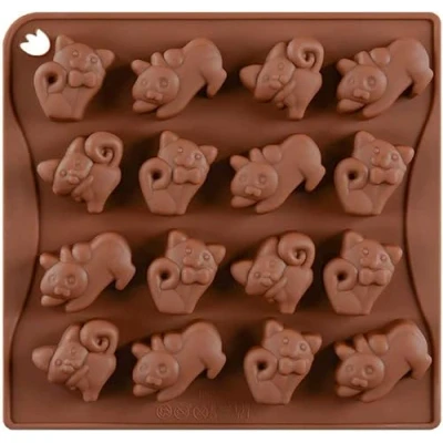 Afbeelding van Selecto Bake 16 Holte DIY Siliconen Bakvormen Kat Vormige Pannen Snoep Mallen Chocolade Schimmel Ijsblokjesbakjes