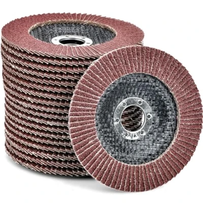 Afbeelding van HATANSE 10 stuks waaierschijven Ø 125 mm x 22 korrel 40 schuurschijven schuurmopschijf lamellenschijven voor haakse slijper polijstmachine rood