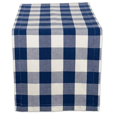 Afbeelding van DII Buffalo Check Collection Boerderij Klassieke Tafelloper, 14&quot; x 72&quot;, Navy en Crème