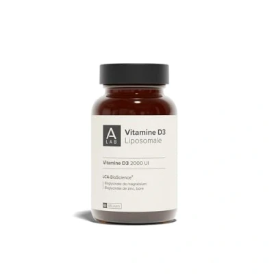 Afbeelding van A LAB vitamine D3 liposomale 2000 IE, voedingssupplement natuurlijke afweer, immuniteit, spier versterkte assimilatie D3, magnesium, zink, bore 60 capsules, dagen inname