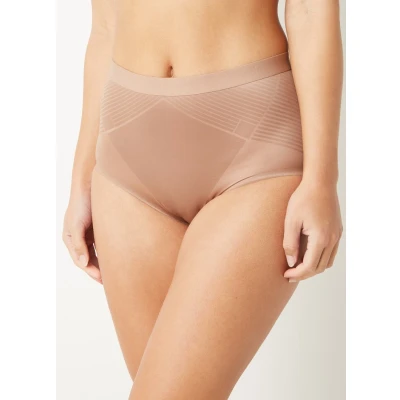 Afbeelding van SPANX dames Thinstincts 2.0 high waisted naadloze corrigerende slip in de kleur Taupe, maat: L