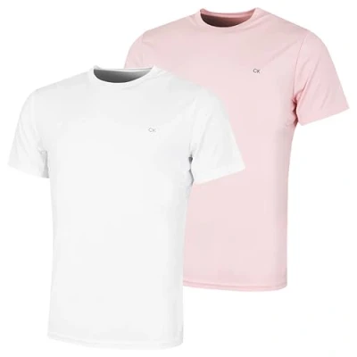 Afbeelding van Calvin Klein Golf TECH 2 PACK Tshirt basic, Heren, Maat: Large, White/air pink