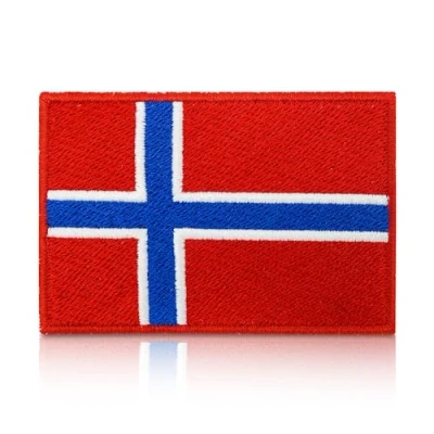 Afbeelding van Finally Home Noorse vlag patch met klittenband achterkant 7,6 x 5,2 cm Norway klittenbandpatches, patches,