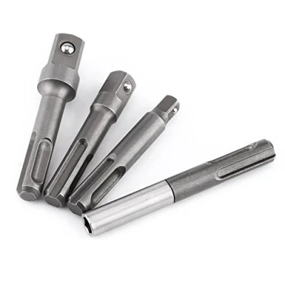 Afbeelding van Boorhouder verlengstekker, bithouder SDS Plus schacht voor 1/4 inch zeskantige sokkel adapter + inch, 3/8 1/2 vierkante boorhouder, verlengconnector, met krachtige constructie, 4 stuks