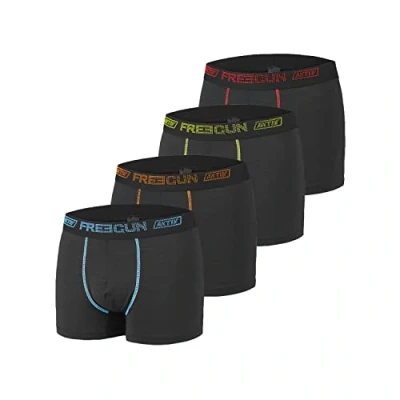 Afbeelding van FREEGUN Herenonderbroek zonder vervorming, boxershorts voor heren, AKTIV, bewegingsvrijheid en luchtig mesh (4 stuks), Ultra 3d, S