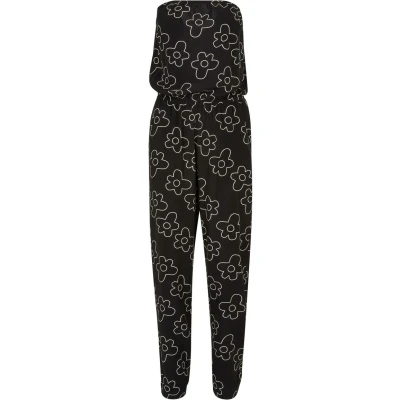 Afbeelding van Urban Classics Bandeau Jumpsuit, Dames, Maat: 4XL, Blackflower