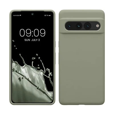 Afbeelding van kwmobile telefoonhoesje geschikt voor Google Pixel 7 Pro Hoesje met siliconen coating Smartphone case in grijsgroen