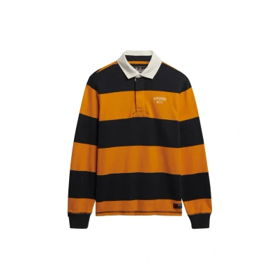 Afbeelding van Gestreept Vintage Athletic Rugbyshirt Blauw Grootte: M