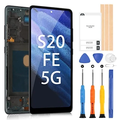 Afbeelding van Amoled beeldscherm voor Samsung Galaxy S20 Fe/Galaxy FE 5G 6,5 inch lcd display, vervanging digitaliseerapparaat, glas, met gereedschap, zwart frame
