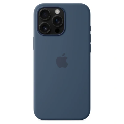 Afbeelding van Origineel Apple iPhone 16 Pro Max MagSafe Hoesje Siliconen en TPU (zacht) Softcase/Backcover Blauw Telefoonhoesje