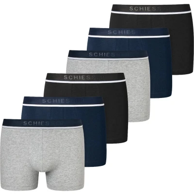 Afbeelding van Schiesser 6ER PACK Onderbroeken, Heren, Maat: XXL, Schwarz / blau grau