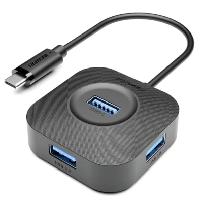 Afbeelding van BENFEI USB C hub, 4 poorts 3.0 hub met 5Gbps gegevensoverdracht, splitter voor Type MacBook, Mac Pro, iMac, Surface, XPS, flashdrive, mobiele harde schijf