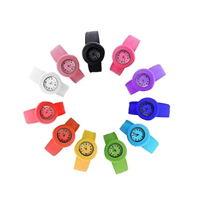 Afbeelding van Slap on horloge siliconen kwarts nummer mode sporthorloge armband voor kinderen jongen meisje dames heren unisex snap kinderhorloges, Lichtblauw, S, riem