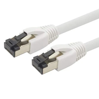 Afbeelding van 1aTTack.de 15m Cat 8 netwerkkabel CAT8 kabel wit 1 stuk Cat.8 LAN 2000 MHz, 40 Gbit s, 40GBase T Poe+ patchkabel, ethernetkabel LSZH x 15 meter