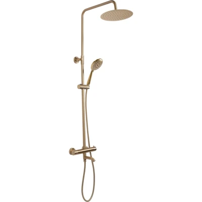 Afbeelding van REA Lungo Thermostatische Douchekraan Opbouw Regendouche 25 cm Geborsteld Goud