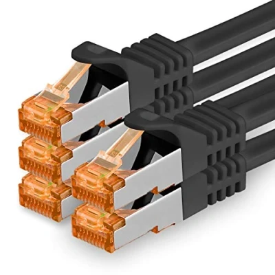 Afbeelding van 1aTTack Cat 7 Ethernet Cable Kabel Netwerkkabel RJ45 10Gbps 600MHz 5 stuks zwart 1,5m