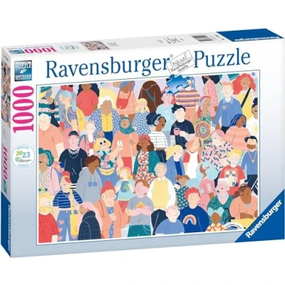 Afbeelding van Ravensburger Puzzel: Mensen, Puzzel, 1000 stukjes, Puzzels voor Volwassenen, Puzzel met Lijm Inlijsten van Puzzels, 70 x 50 cm
