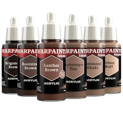 Afbeelding van The Army Painter, Warpaints Fanatic Flexible Triad: Browns 6 x 18 ml acrylverf, miniatuur hobbyschilderij, kwaliteitsverf voor wargaming
