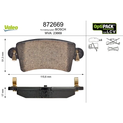 Afbeelding van Valeo Remblokset 872669