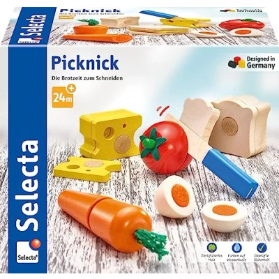 Afbeelding van Selecta 62020 Picknick, Klittenband en Snijspeelgoed, 13 Delen