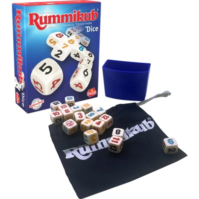 Afbeelding van Goliath Rummikub Dice Dobbelspel Bordspel Makkelijk mee te nemen op reis! met dobbelstenen!
