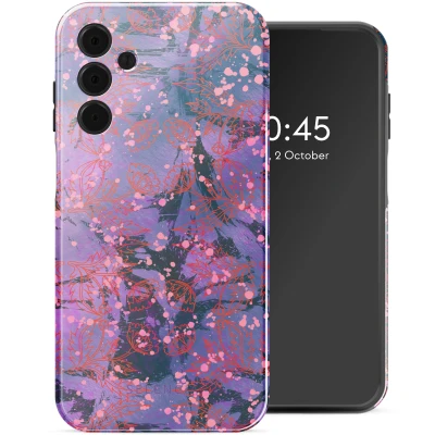 Afbeelding van Samsung Galaxy A15 (5G) Hoesje Kunststof Selencia Hardcase/Backcover Fresh Paint Flower Orange Telefoonhoesje