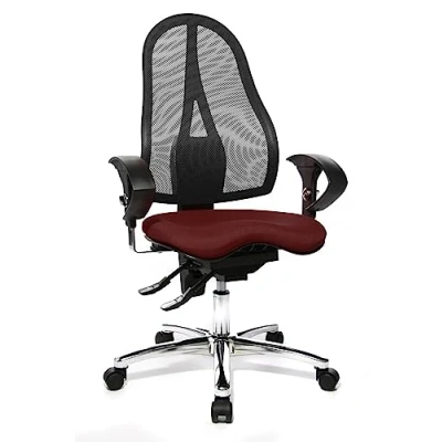 Afbeelding van Topstar ST19UG27 Sitness 15, ergonomische bureaustoel, incl. in hoogte verstelbare armleuningen, bekledingsstof bordeaux/rood