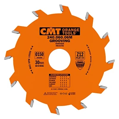 Afbeelding van CMT Orange Tools 240.060.06 M cirkelzaagblad voor groeffrees 150 x 6 30 Z 12