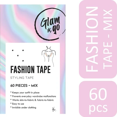 Afbeelding van Glam &amp; Go fashion tape MIX 60 stuks dubbelzijdig Transparant styling kleding jurk kledingtape dress fashiontape
