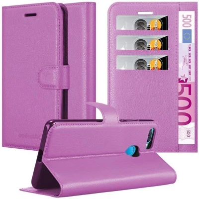 Afbeelding van Cadorabo Hoesje geschikt voor Oppo A12 in MANGAAN PAARS Beschermhoes met magnetische sluiting, standfunctie en kaartvakje Book Case Cover Etui
